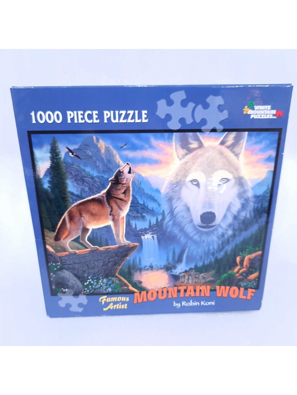NEW Mountain Wolf Puzzle by Robin Koni White Mountain 1000 Pieces jigsaw #327W